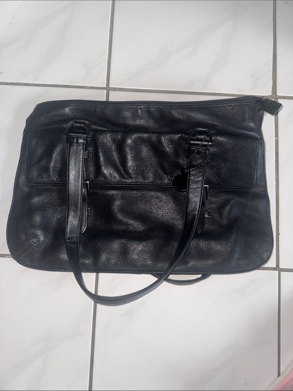 Black Leather Tote Bag